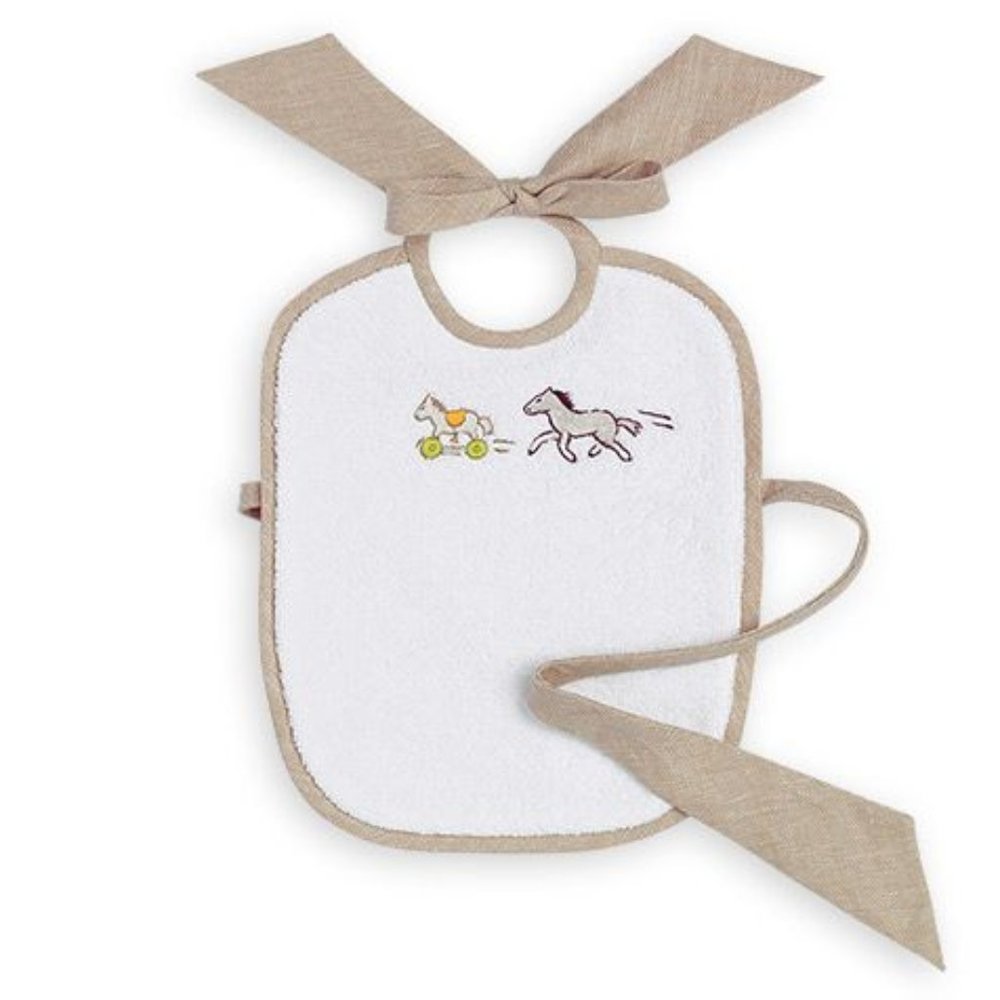 Baby Unisex Hermes Hand Embroidered Bib
